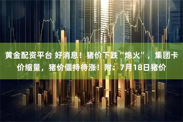 黄金配资平台 好消息！猪价下跌“熄火”，集团卡价缩量，猪价僵持待涨！附：7月18日猪价